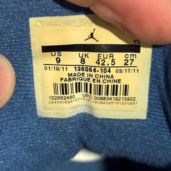 Air Jordan 3 Retro True Blue 2011 Size 9 Hypebeast Kicks Lifestyle 136064-104 - Picture 11 of 13